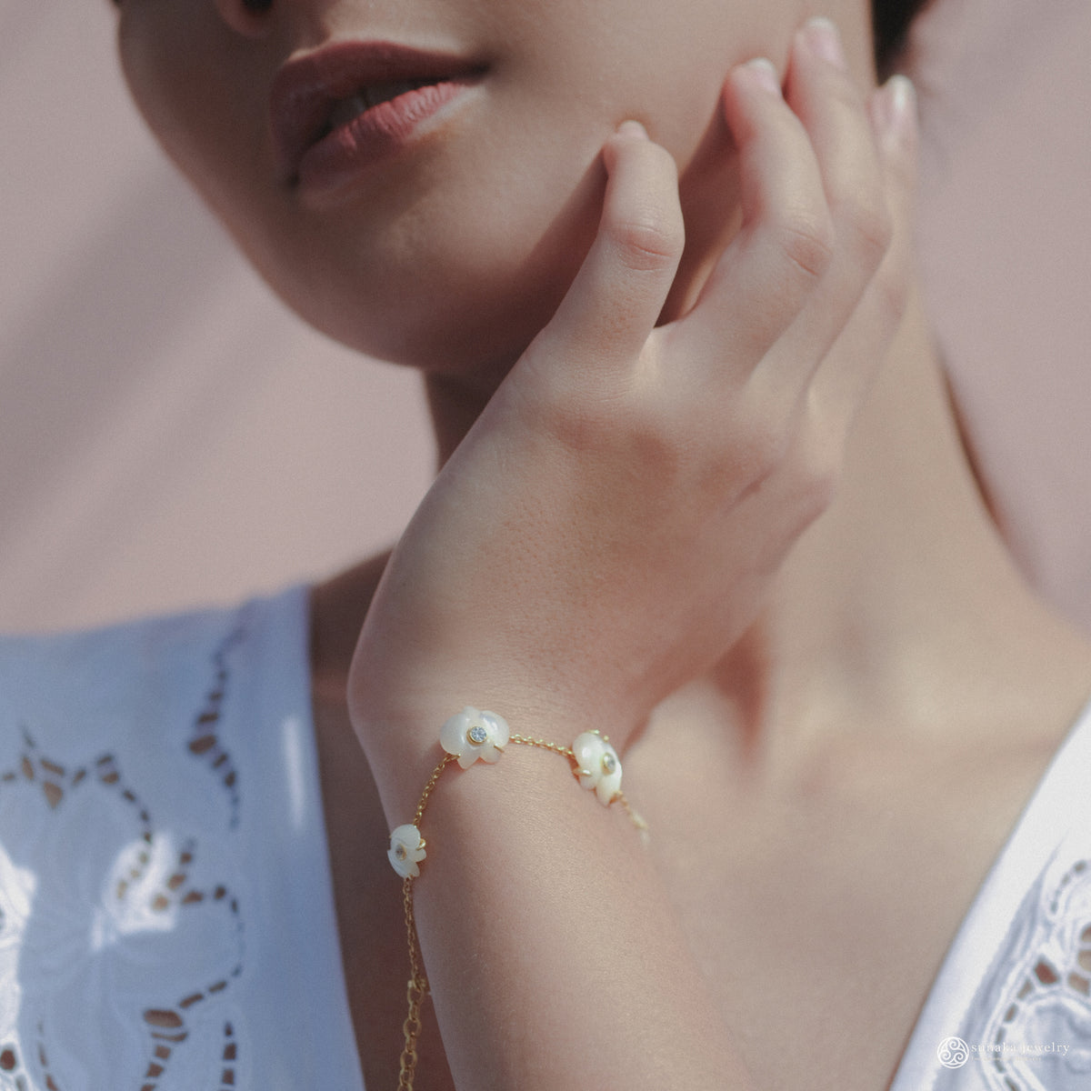 925 Silver Orchid Collection Gold Plated Bracelet