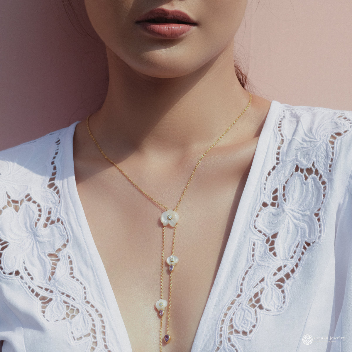 Kalung Perak 925 Koleksi Anggrek Gold Plated