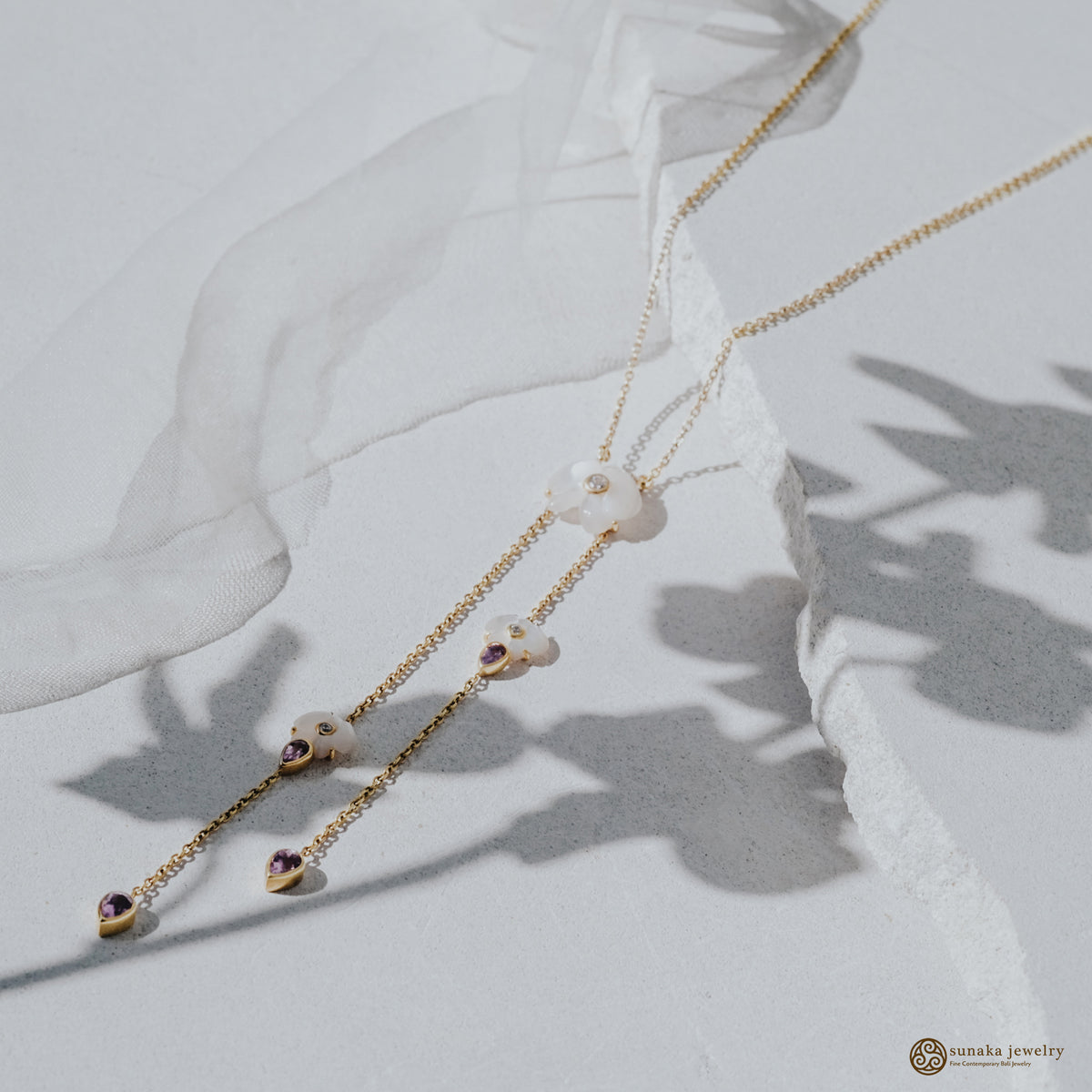 Kalung Perak 925 Koleksi Anggrek Gold Plated