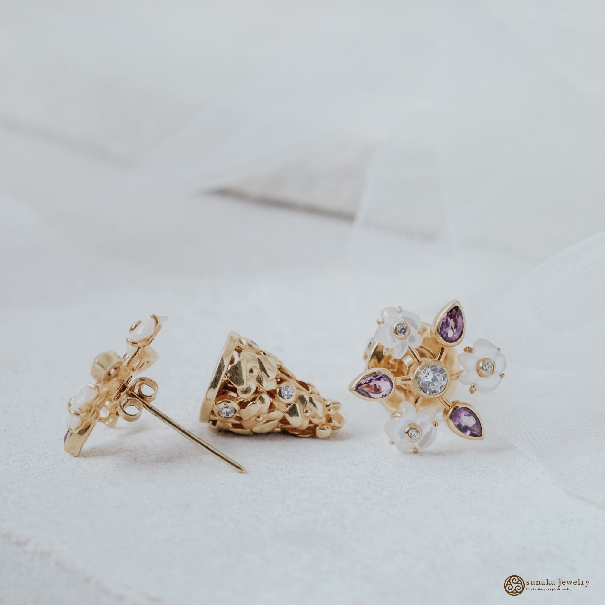 Anting Perak 925  koleksi Anggrek Subeng Stud Earring