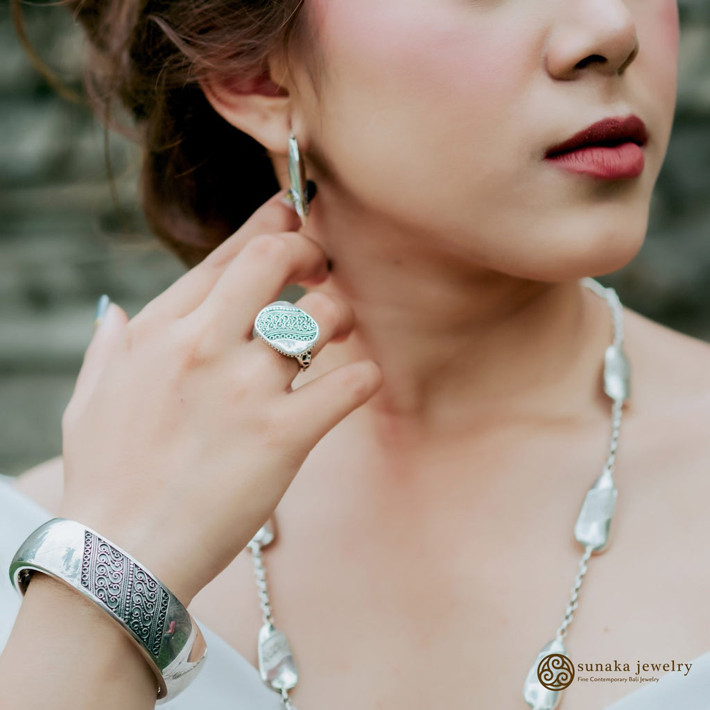 Indonesia Batik Collection Bangle Sterling Silver 925