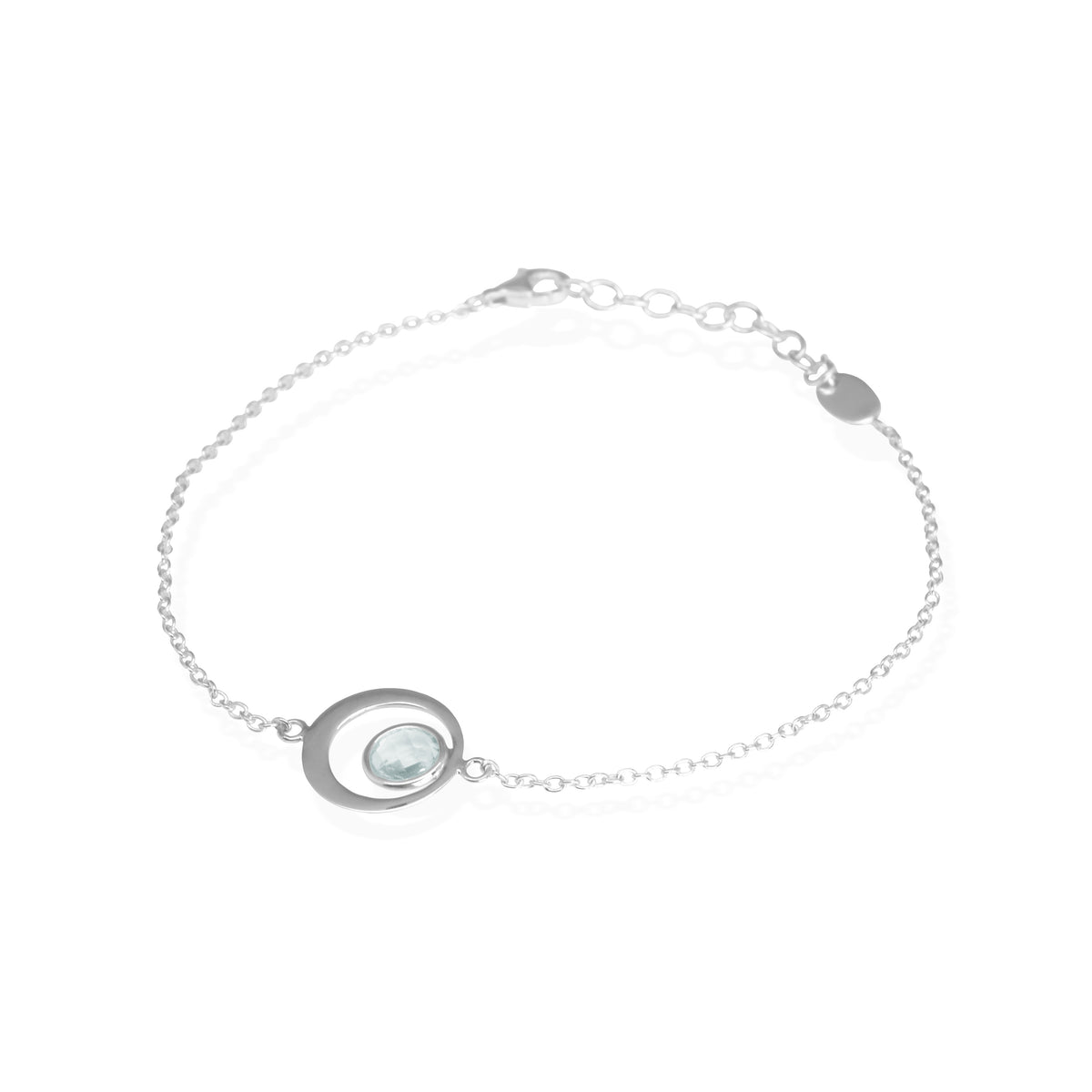 Gelang Perak 925 Koleksi Birthstone Round Bar Custom Grafir