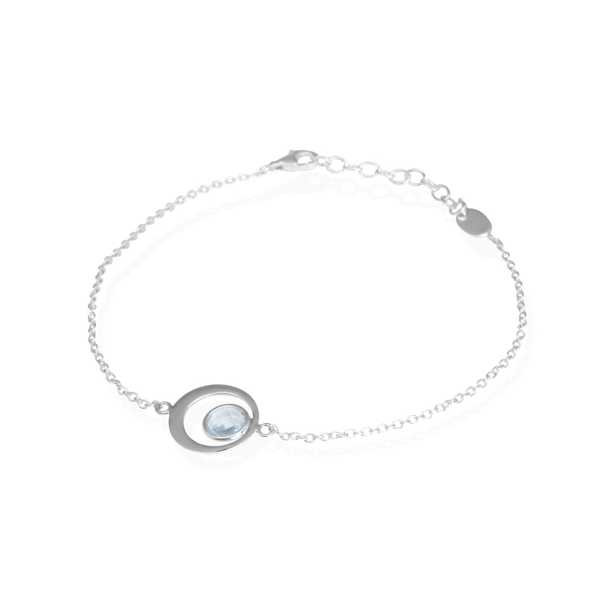 Gelang Perak 925 Koleksi Birthstone Round Bar Custom Grafir
