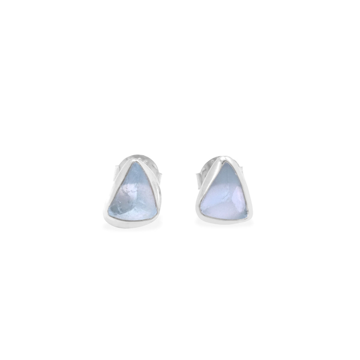 Anting Stud Silver 925 dengan Rawstone Koleksi Pristine