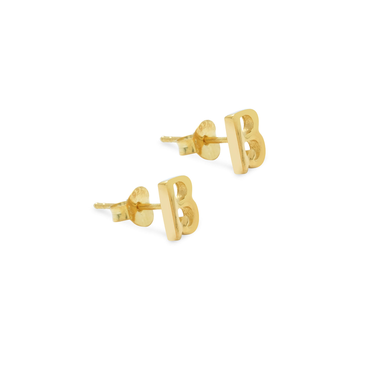 Anting Perak 925 Koleksi Alphabet Gold Plated