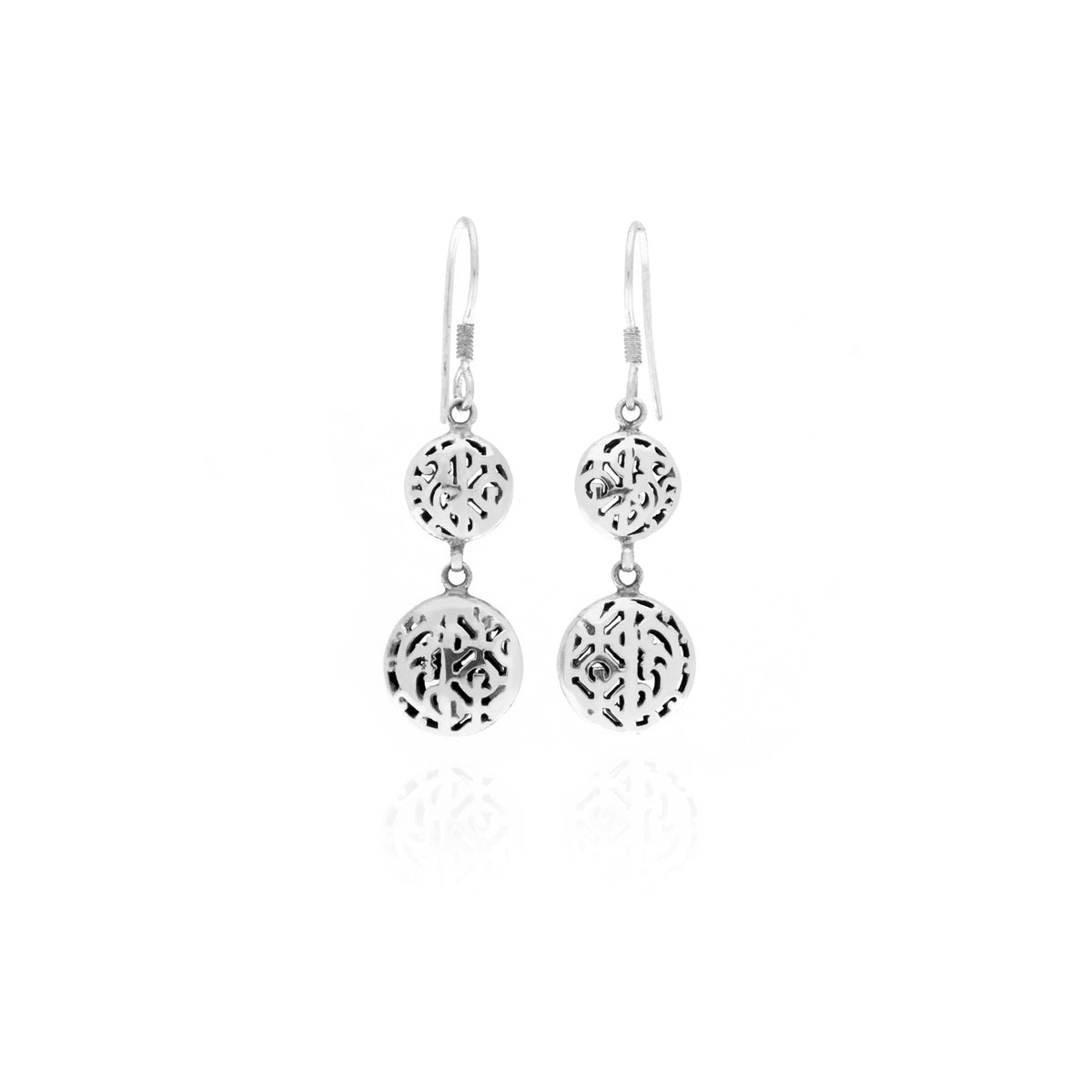 Anting Dangling Double Kopong Perak 925 Koleksi Bhineka