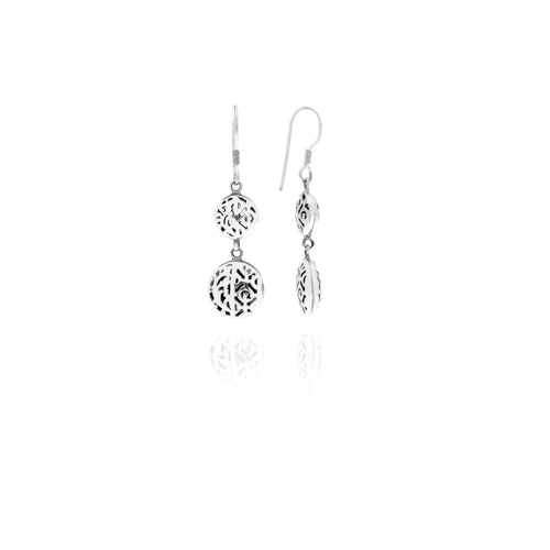 Anting Dangling Double Kopong Perak 925 Koleksi Bhineka