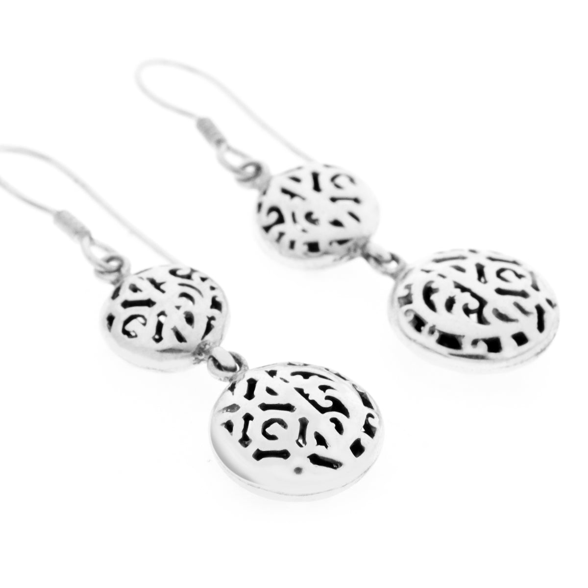 Anting Dangling Double Kopong Perak 925 Koleksi Bhineka