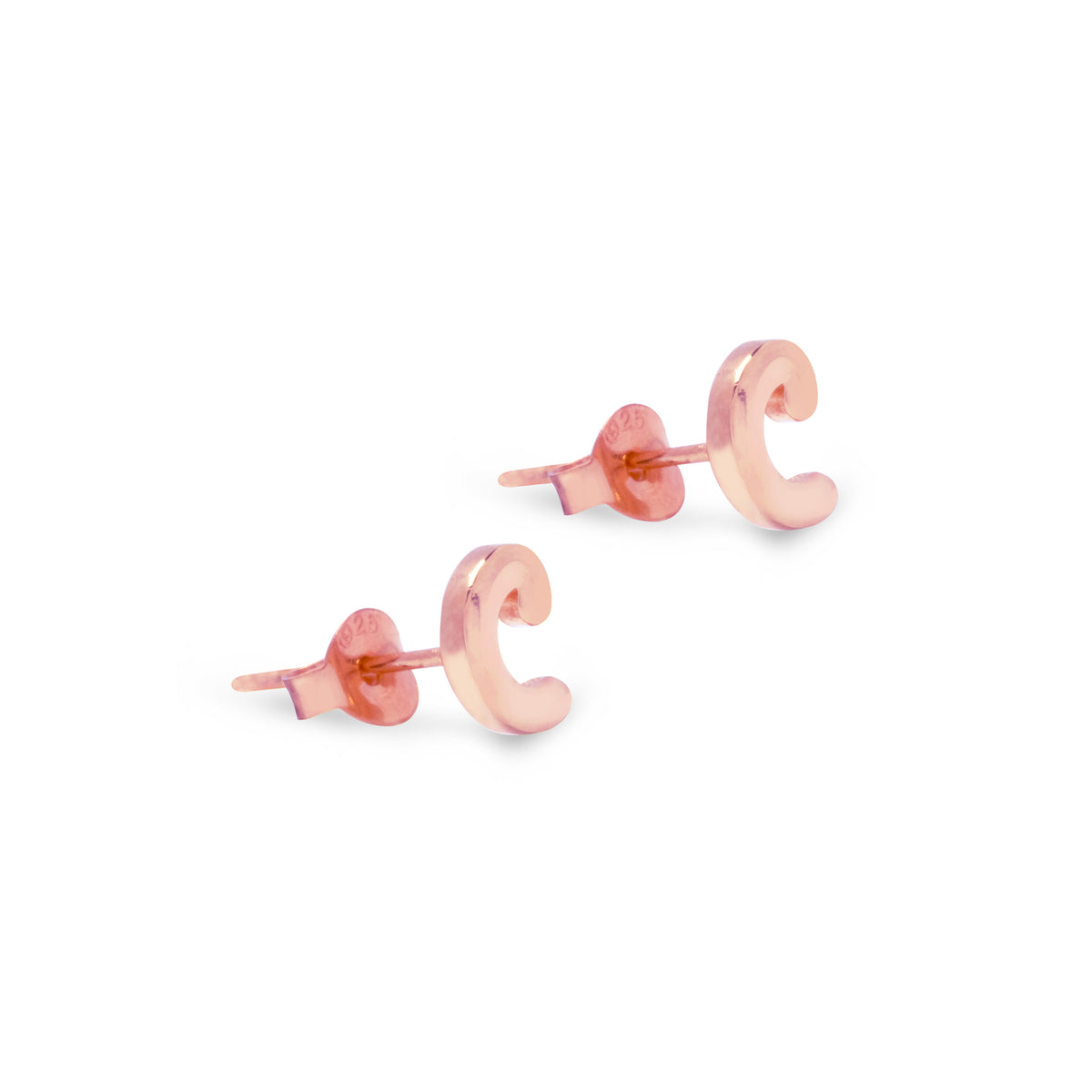 Anting Perak Alphabet Rose Gold Plated