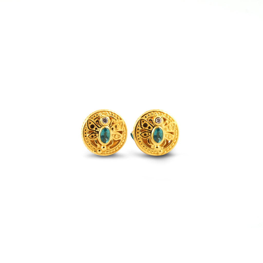 Mini Subeng Traditional Balinese Earrings Dragonfly Collection Gold Plated Sterling Silver 925