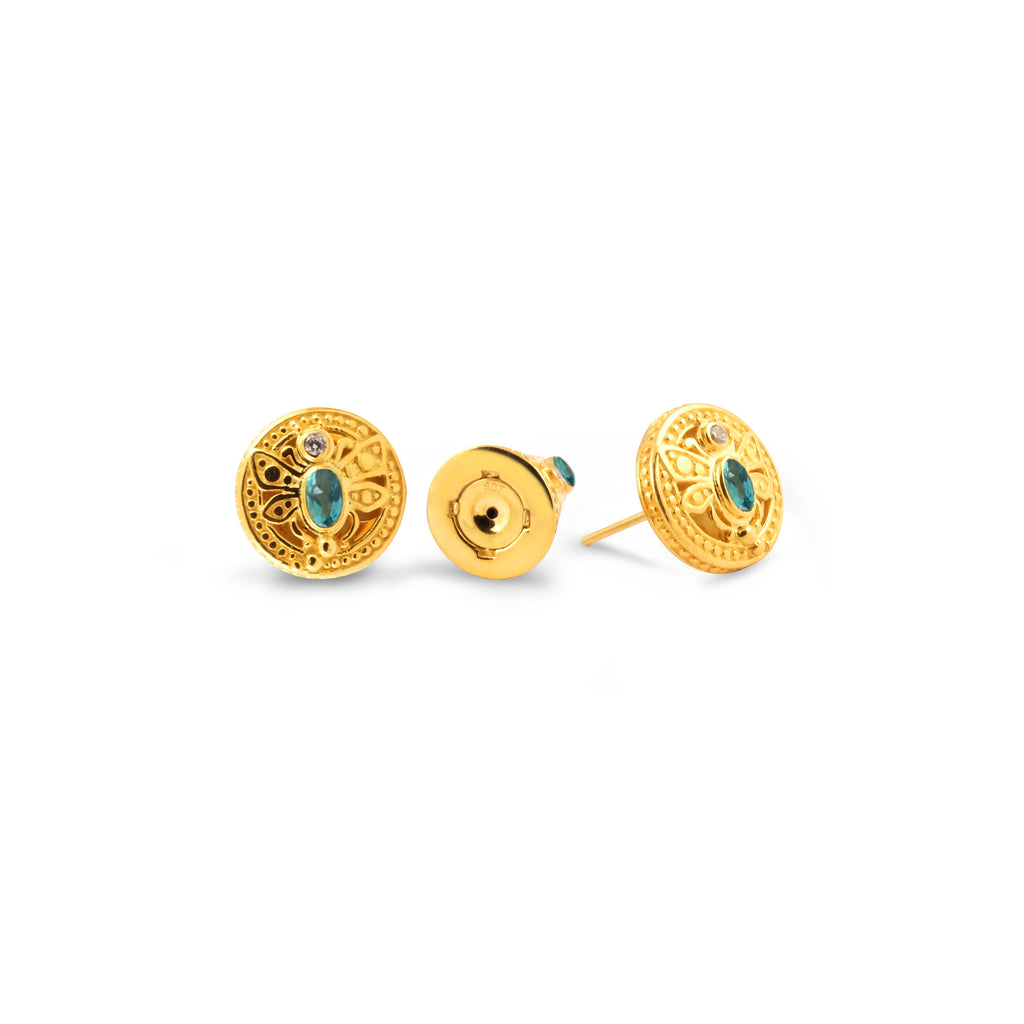 Mini Subeng Traditional Balinese Earrings Dragonfly Collection Gold Plated Sterling Silver 925