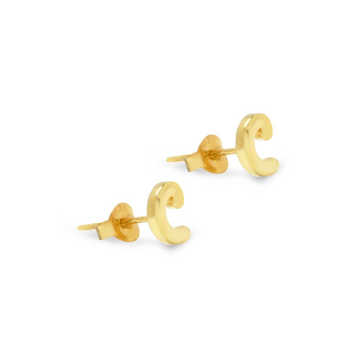 Anting Perak 925 Koleksi Alphabet Gold Plated
