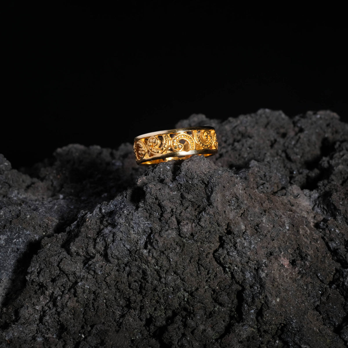 Cincin Band Kecil Perak 925 Koleksi Ombak Segara Sterling Silver