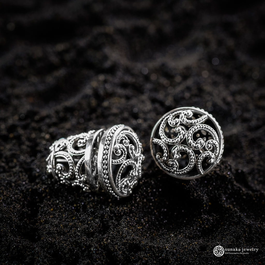 Anting Subeng Besar Perak 925 Koleksi Ombak Segara Sterling Silver