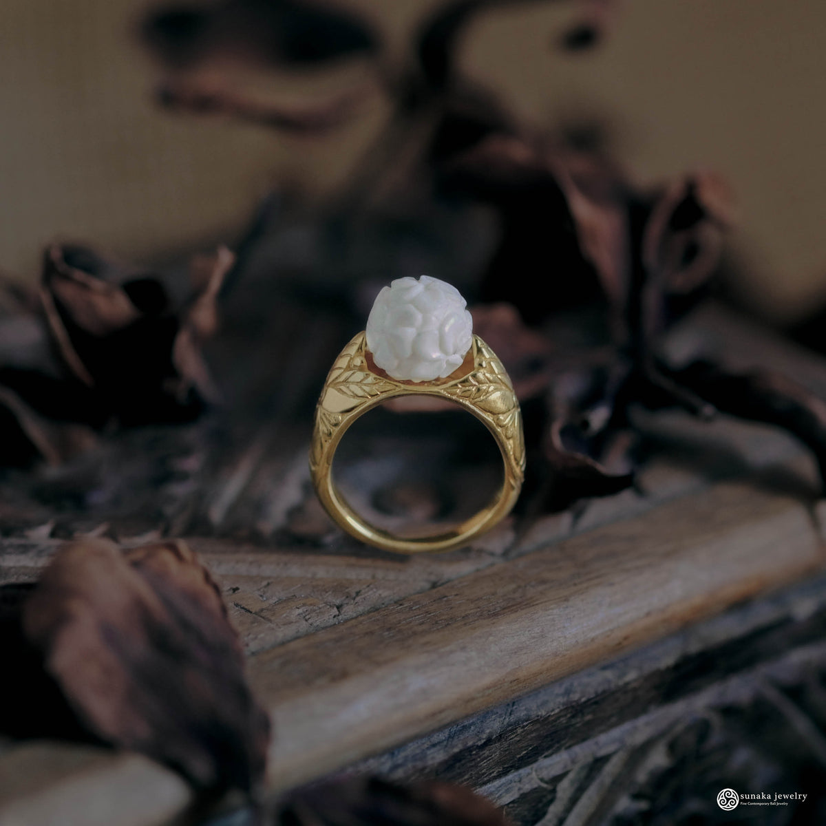 Small 925 Silver Cocktail Ring Japanese Collection