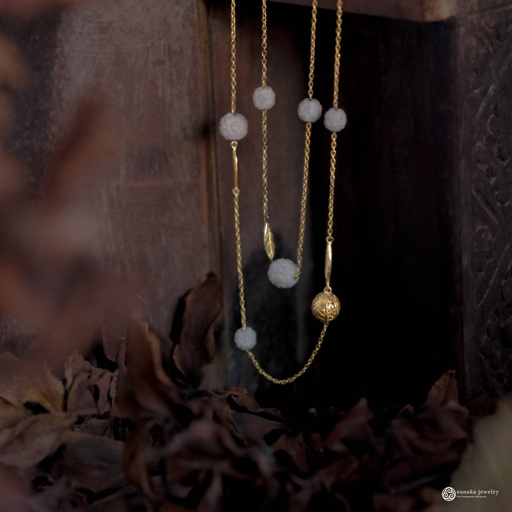 Kalung Manik Perak Koleksi Jepun Sterling Silver 925 Gold Plated