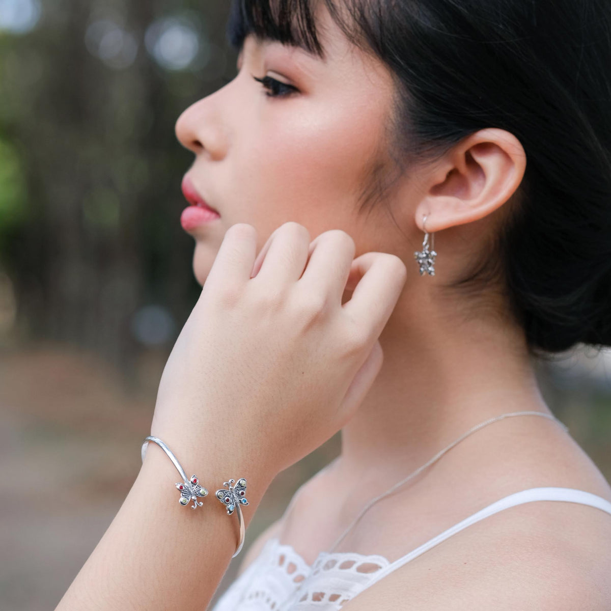 Gelang Cuff Koleksi Kupu Kupu Sterling Silver 925