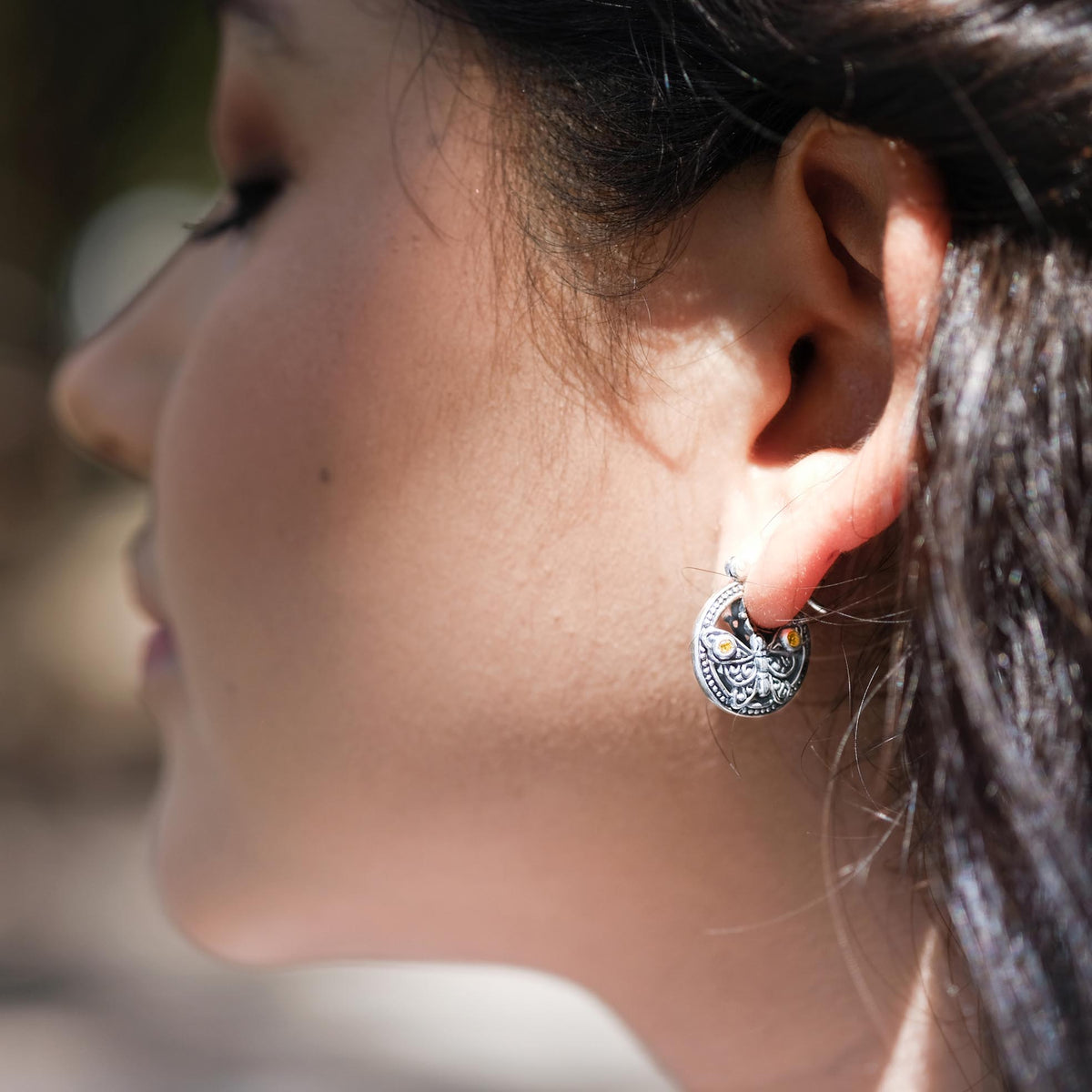 Anting Hoop Mini Perak Koleksi Kupu Kupu Sterling Silver 925