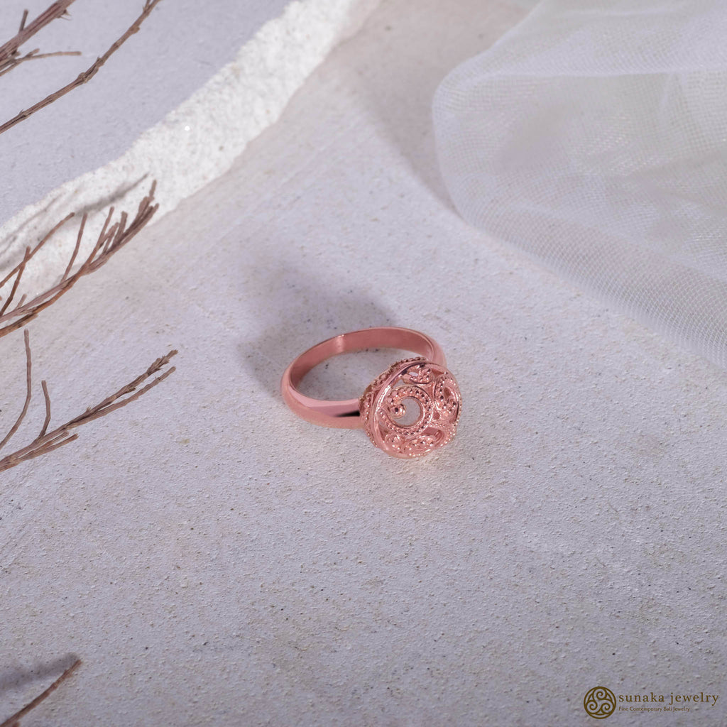 Small Sterling Silver 925 Sea Wave Cocktail Ring
