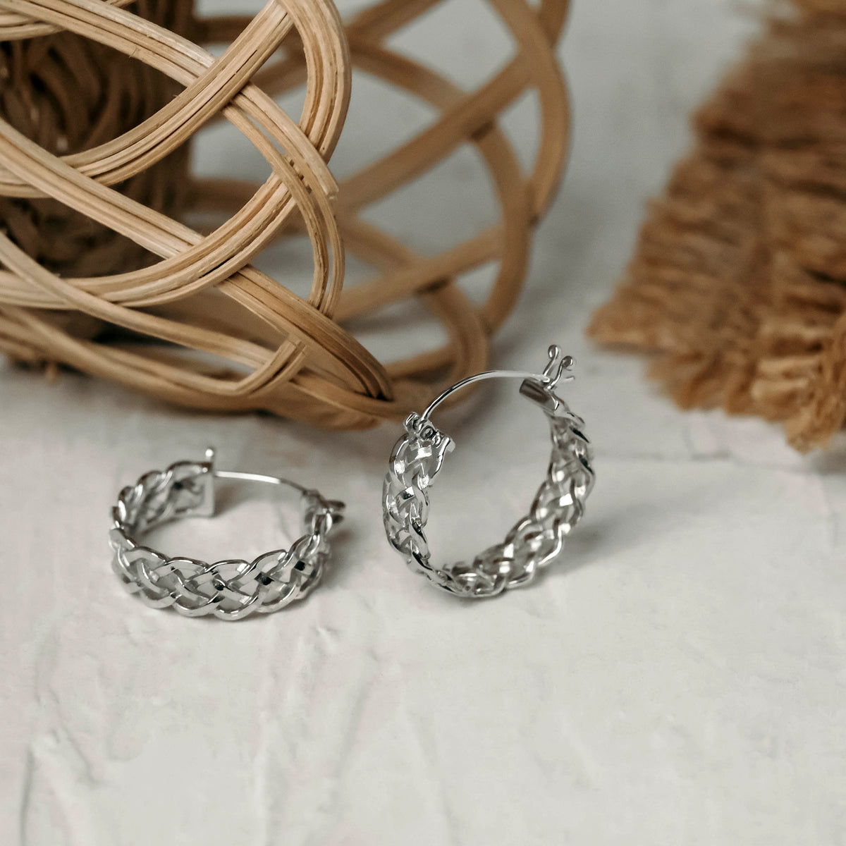 Anting Perak 925 Koleksi Woven Sterling Silver