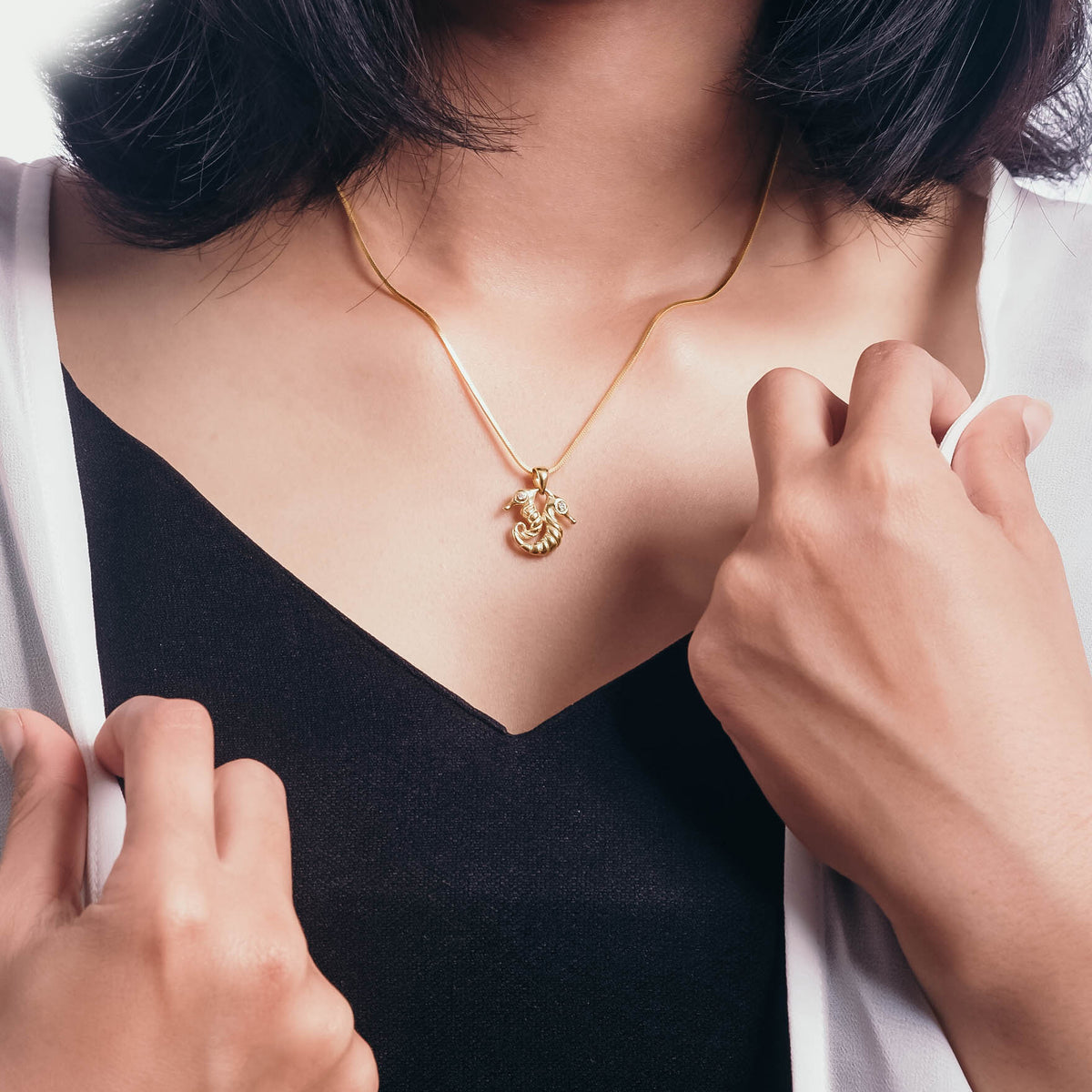 Liontin Perak 925 Double Koleksi Seahorse ( Pendant Only )