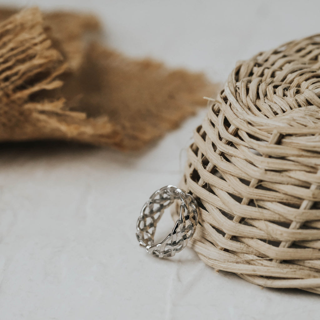 Medium Sterling Silver Woven Band Ring