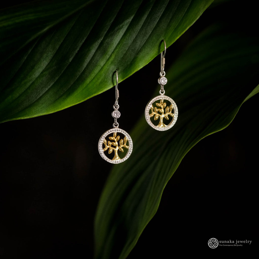 925 Sterling Silver Tree Of Life Collection Dangle Earrings