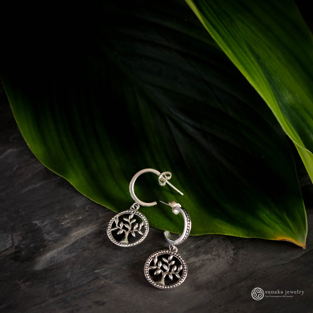 Anting Hoop Perak 925 Koleksi Tree Of Life