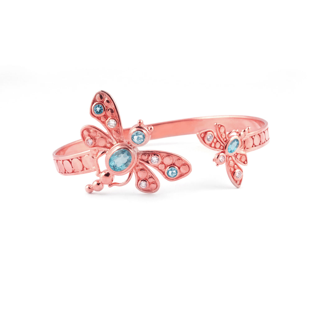 Gelang Silver Koleksi Capung Rose Gold Plated Sterling Silver 925