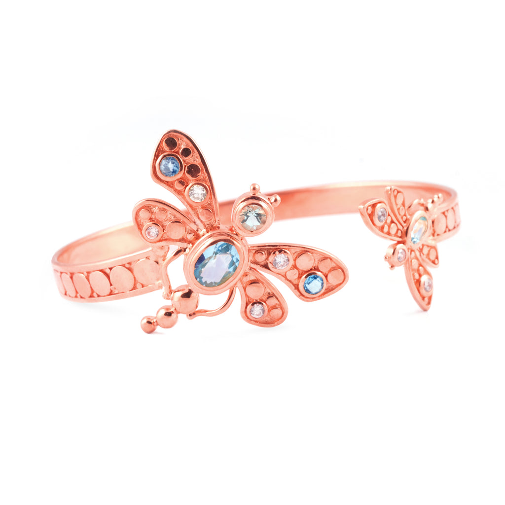 Gelang Silver Koleksi Capung Rose Gold Plated Sterling Silver 925