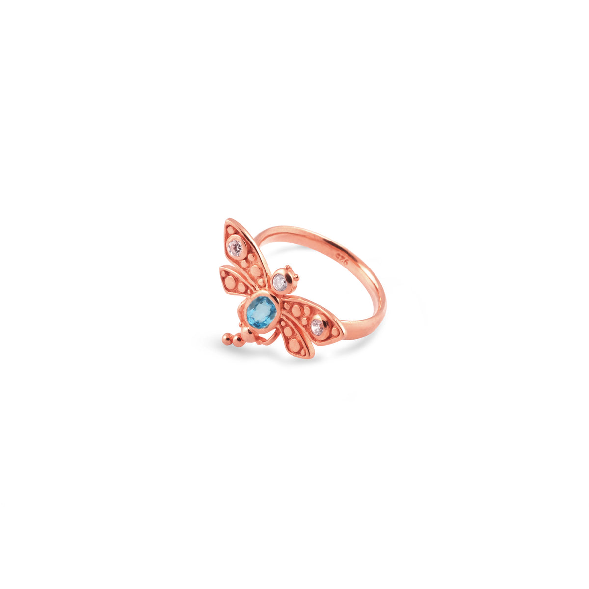 Cincin Perak Koleksi Capung Rose Gold Plated Sterling Silver 925