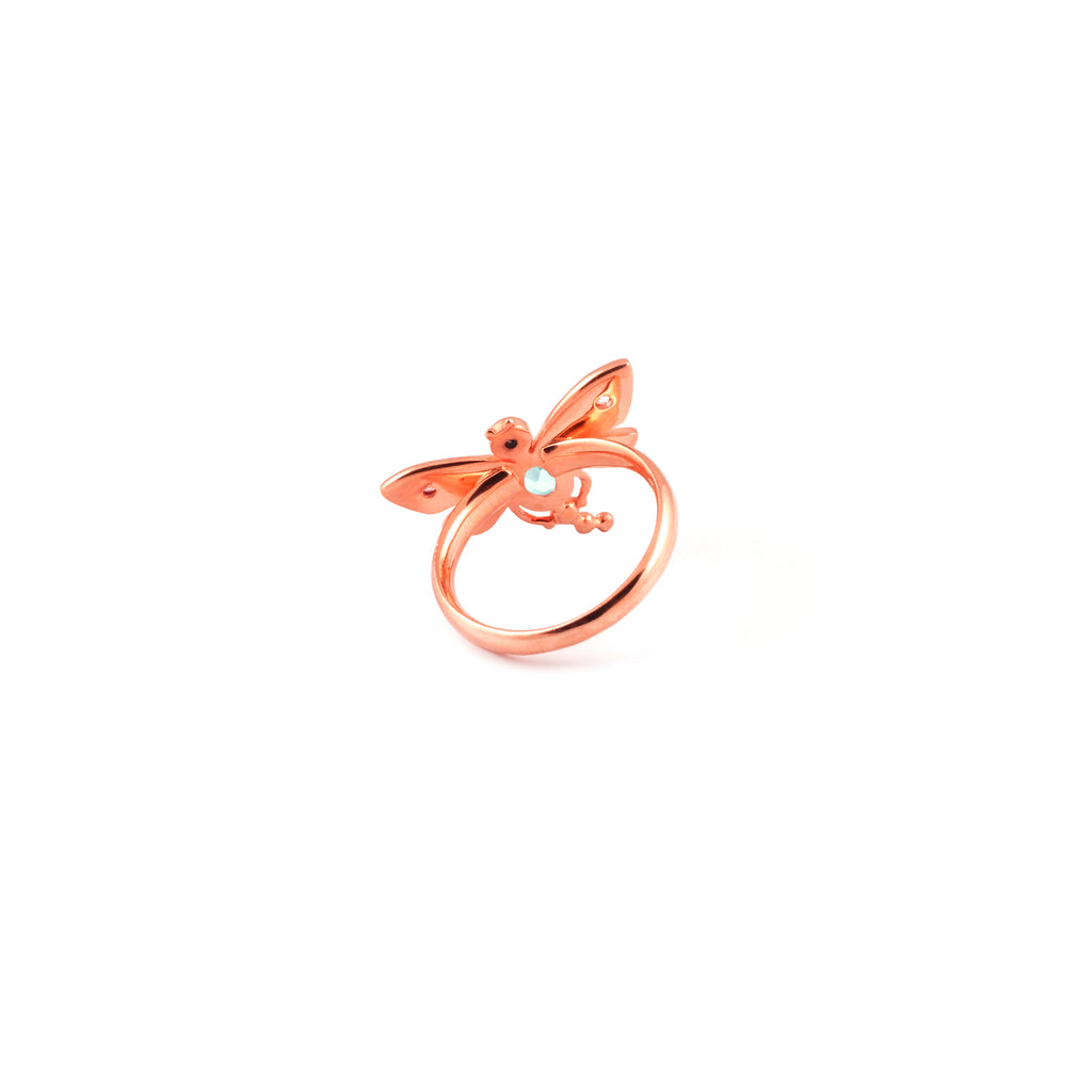 Cincin Perak Koleksi Capung Rose Gold Plated Sterling Silver 925