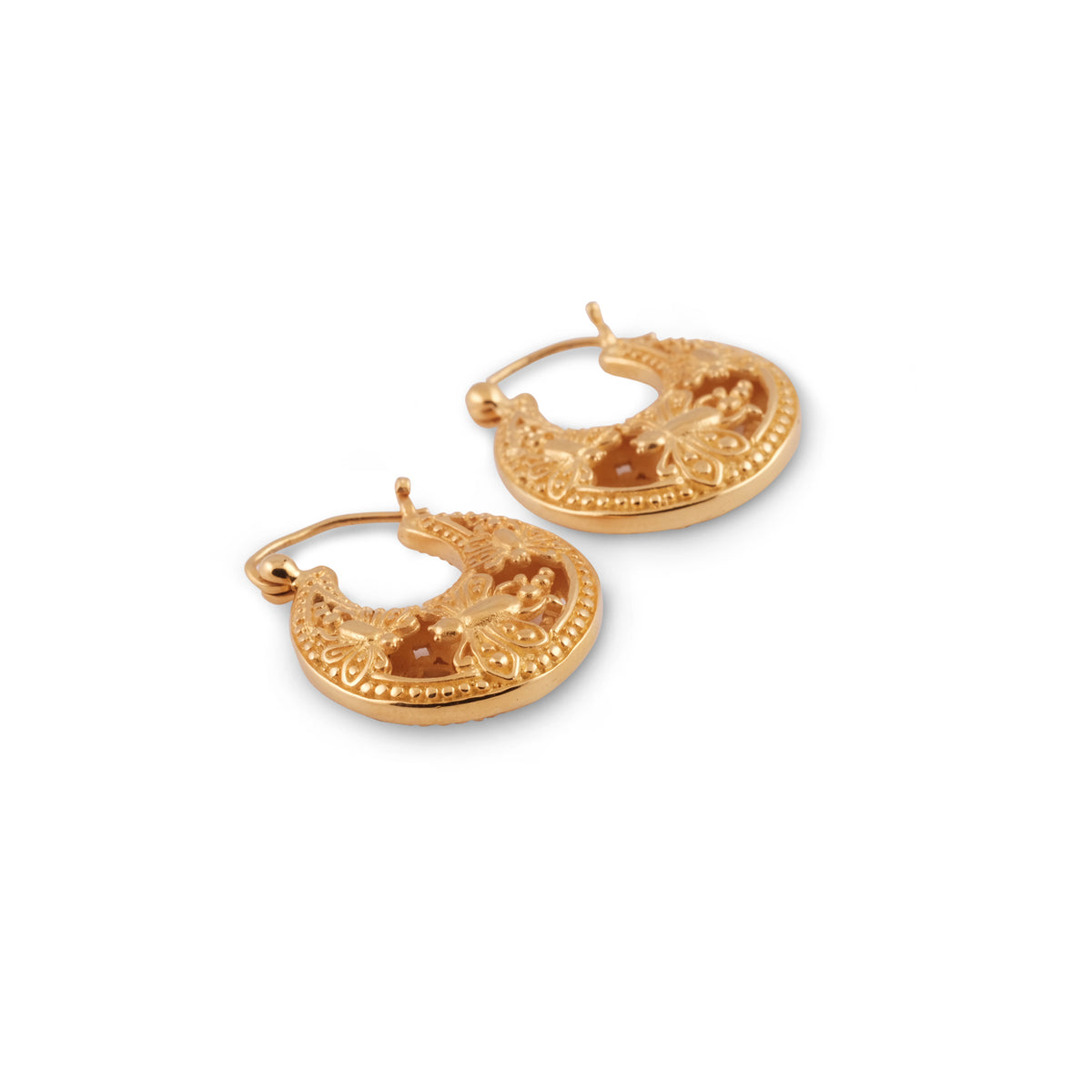 Anting Hoop Mini Gold Plated Koleksi Capung Sterling Silver 925