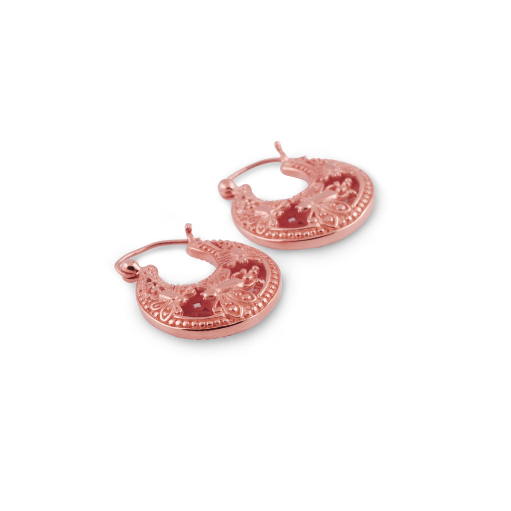 Anting Hoop Mini Koleksi Capung Rosegold Plated Sterling Silver 925