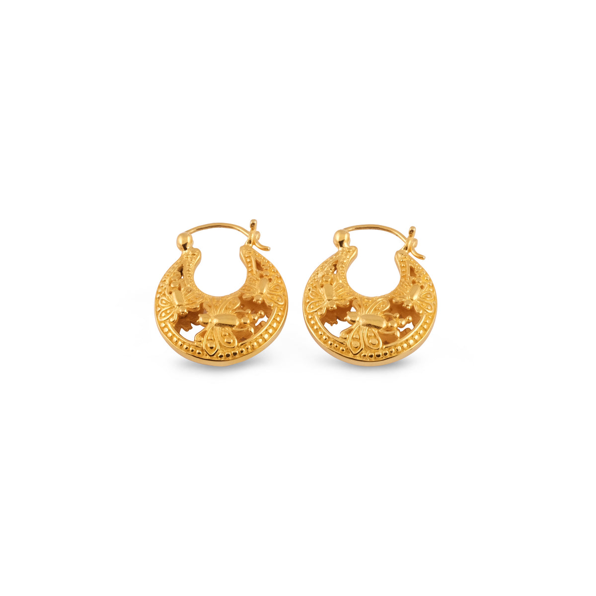 Anting Hoop Mini Gold Plated Koleksi Capung Sterling Silver 925