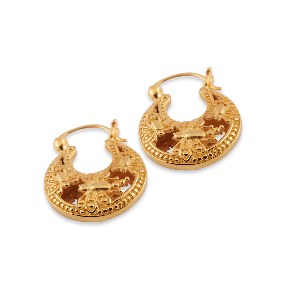 Anting Hoop Mini Gold Plated Koleksi Capung Sterling Silver 925