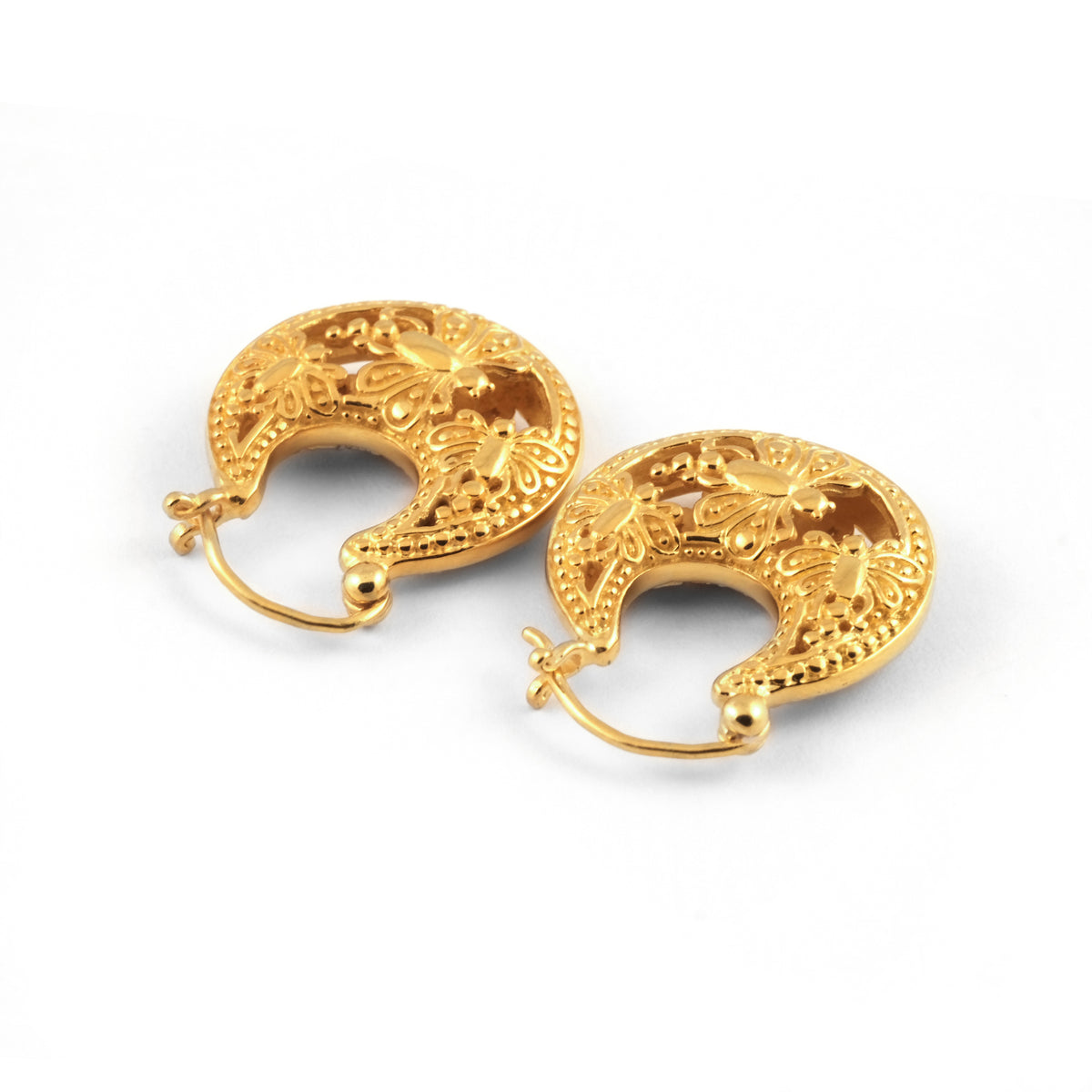 Anting Hoop Mini Gold Plated Koleksi Capung Sterling Silver 925