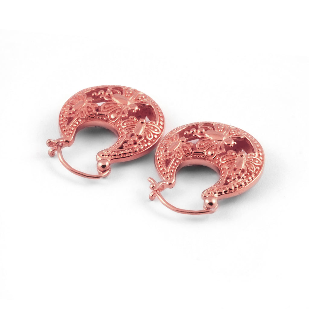 Anting Hoop Mini Koleksi Capung Rosegold Plated Sterling Silver 925