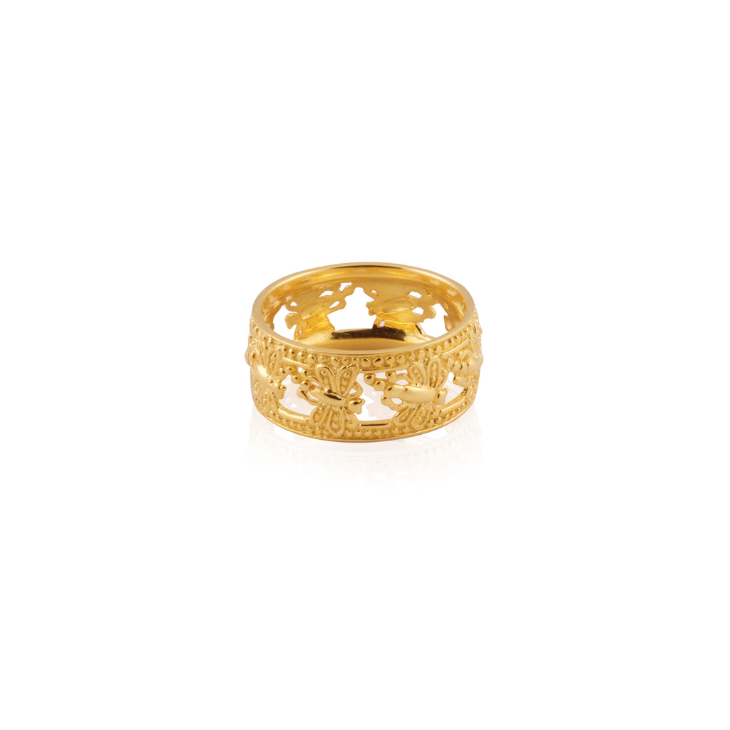Cincin Besar Capung Silver Gold Plated Sterling Silver 925