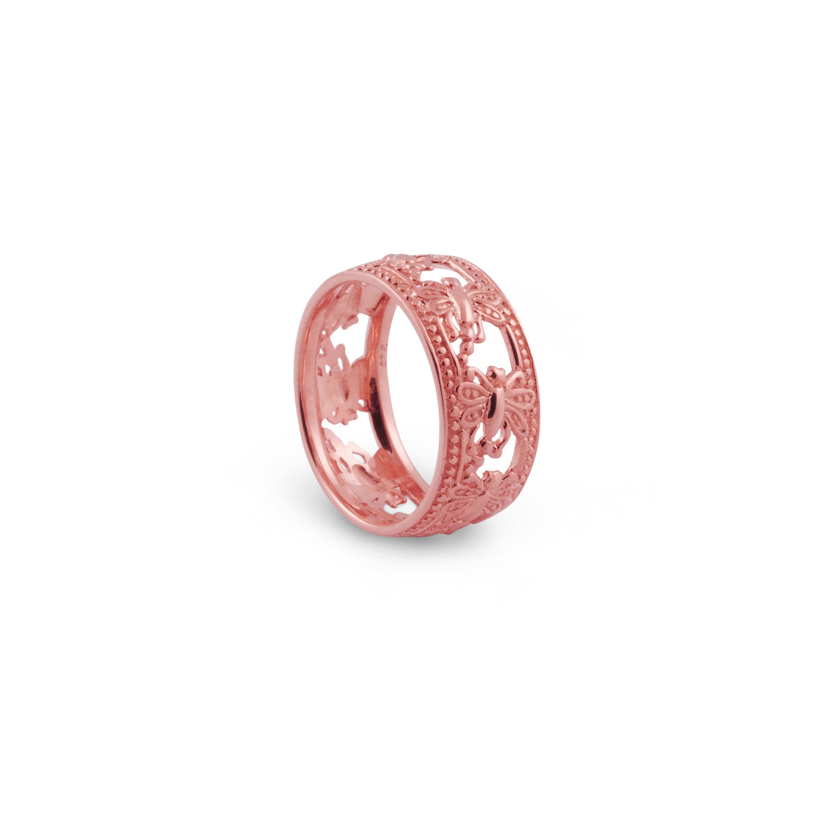 Cincin Besar Capung Rose Gold Plated Sterling Silver 925