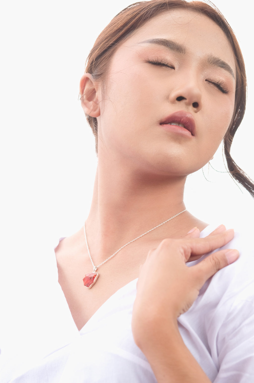 Kalung Chunky Silver 925 dengan Rawstone Koleksi Pristine