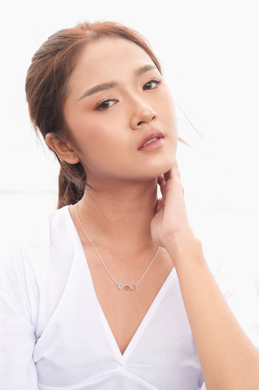 Kalung Silver 925 dengan Rawstone Koleksi Pristine