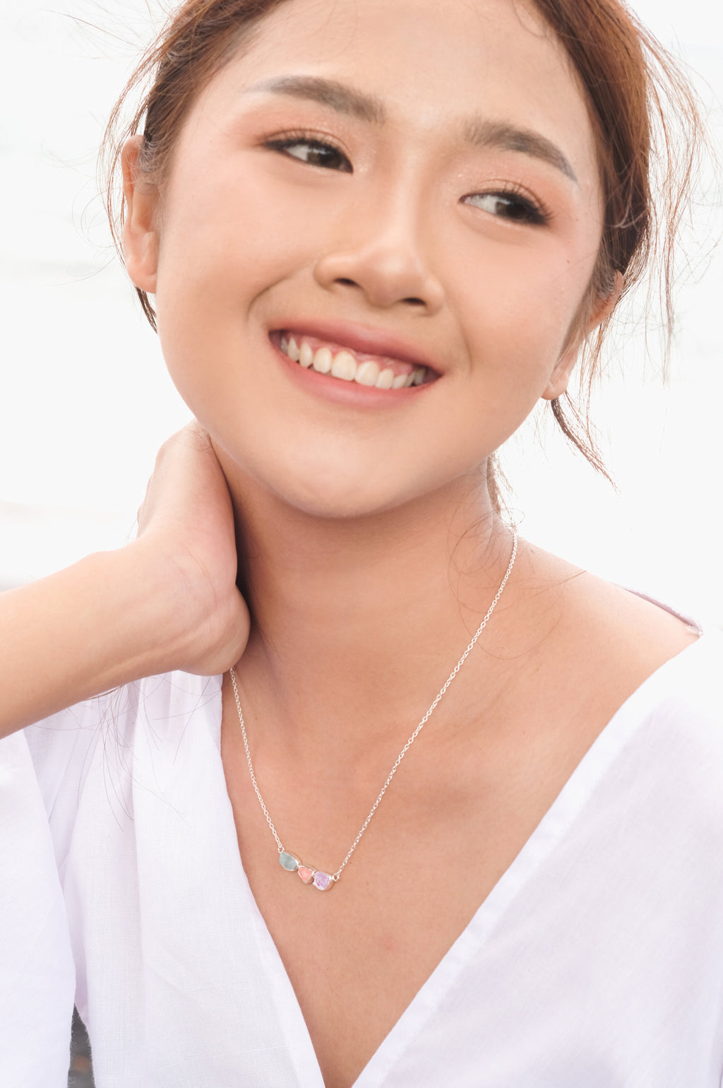 Kalung Silver 925 dengan Rawstone Koleksi Pristine