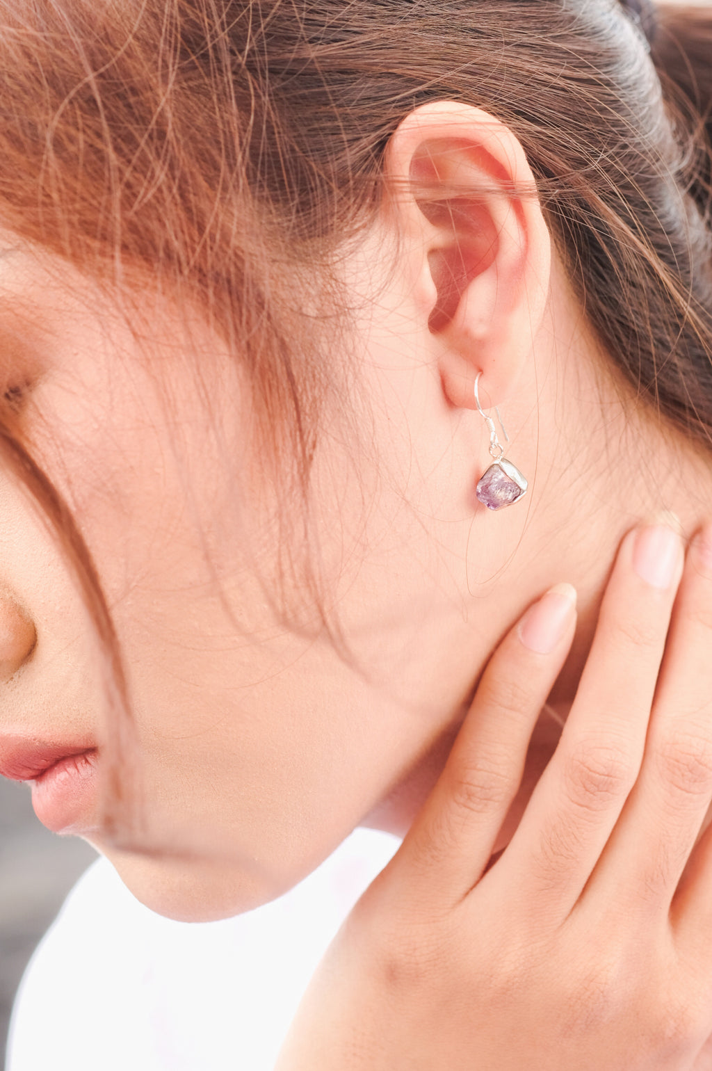 925 Silver Drop Earrings with Pristine Collection Rawstone