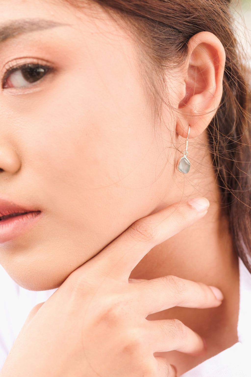 925 Silver Drop Earrings with Pristine Collection Rawstone