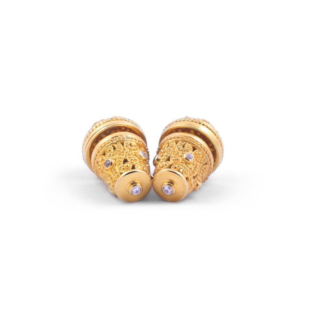 925 Sterling Silver Subeng Earrings Padma Acala Collection Gold Plated