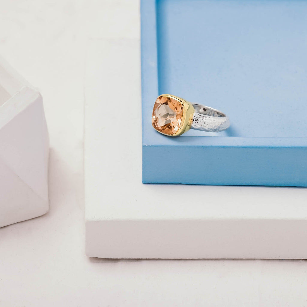 Cincin Perak 925 Koleksi Hammer Permata Square
