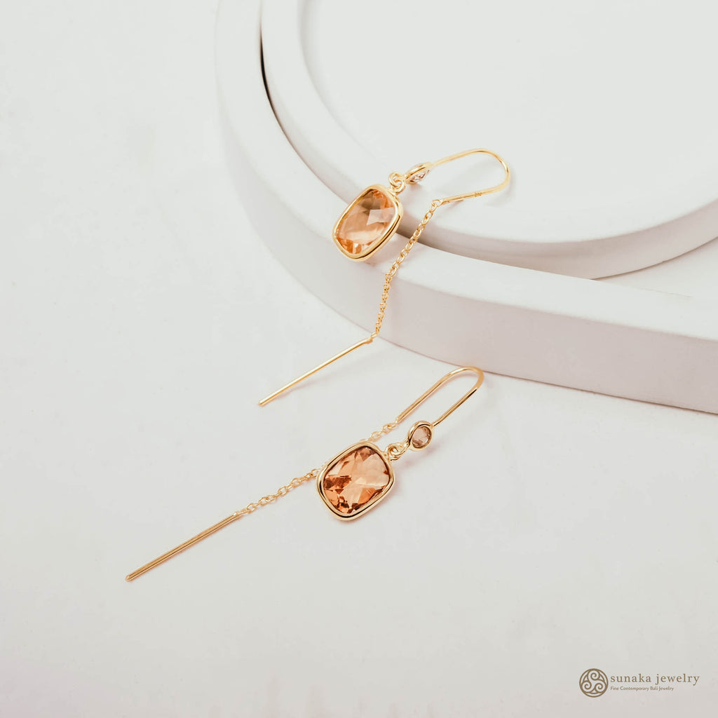 925 Sterling Silver Gold Plated Rainbow Collection Threader Earrings