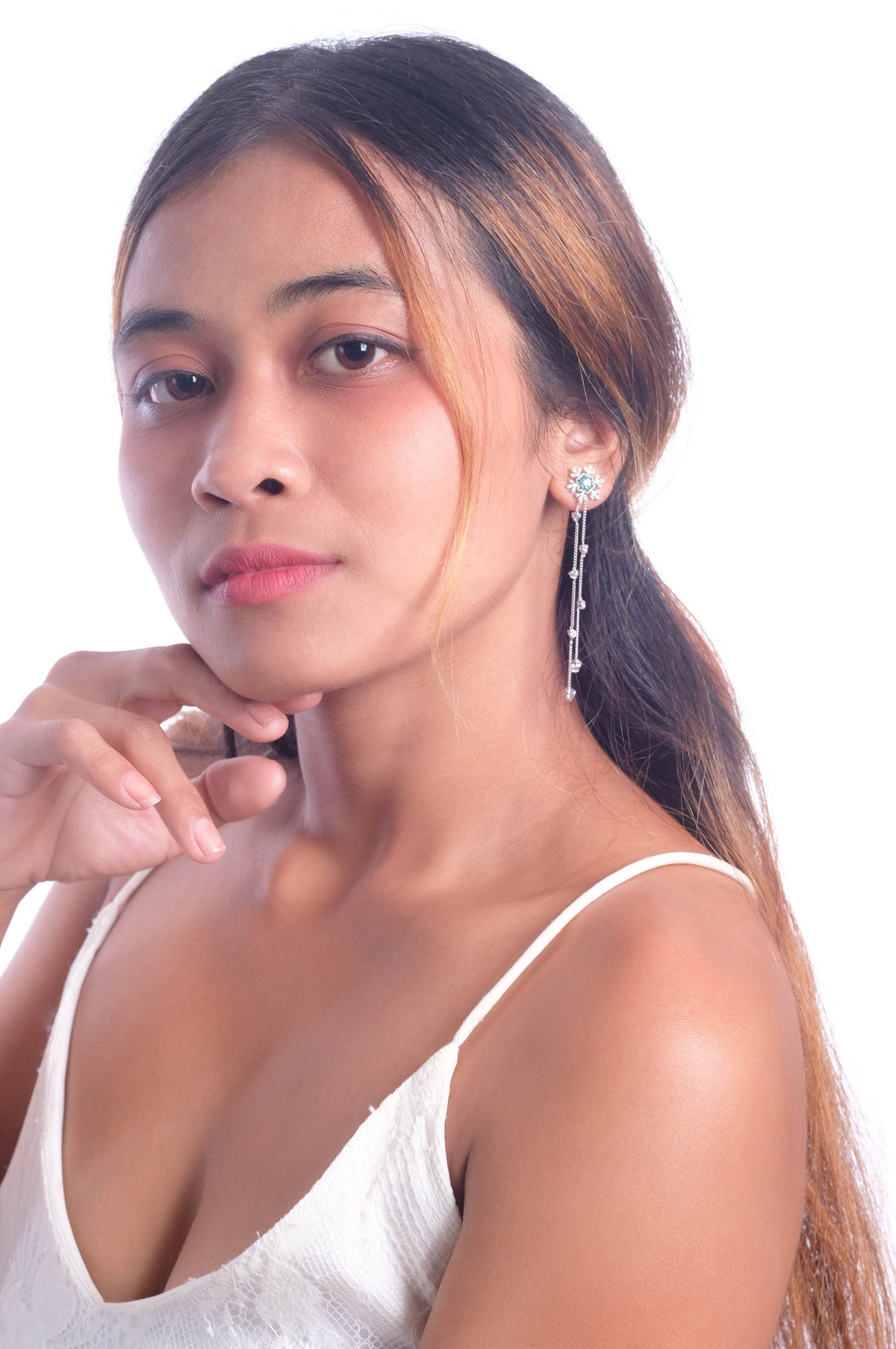 Anting Drop Perak Koleksi Fraktal Sterling Silver