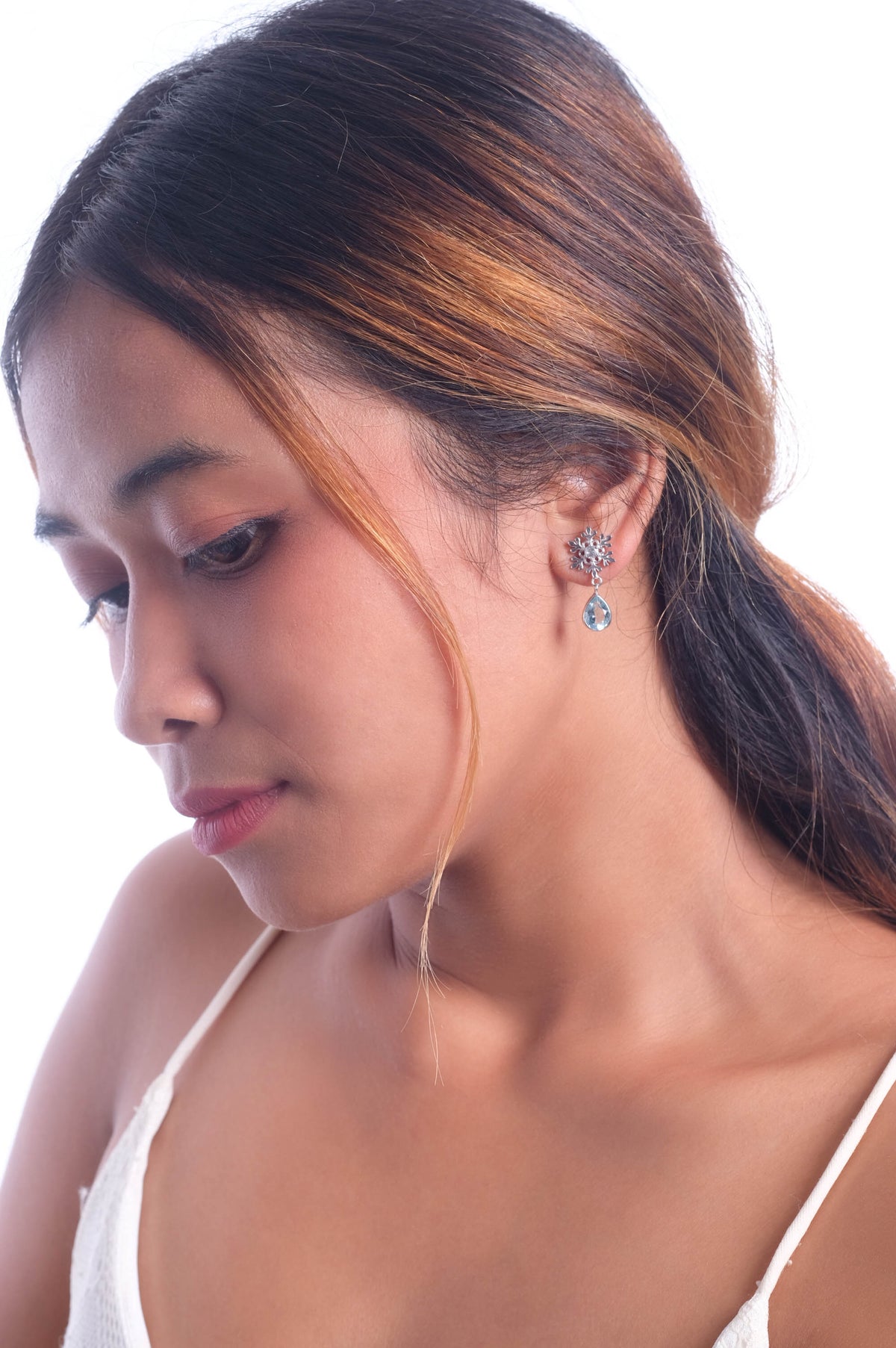 Anting Tear Drop Perak 925 Koleksi Fraktal Sterling Silver